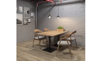 Деревянный стол EXTEND-120 teakwood/черный