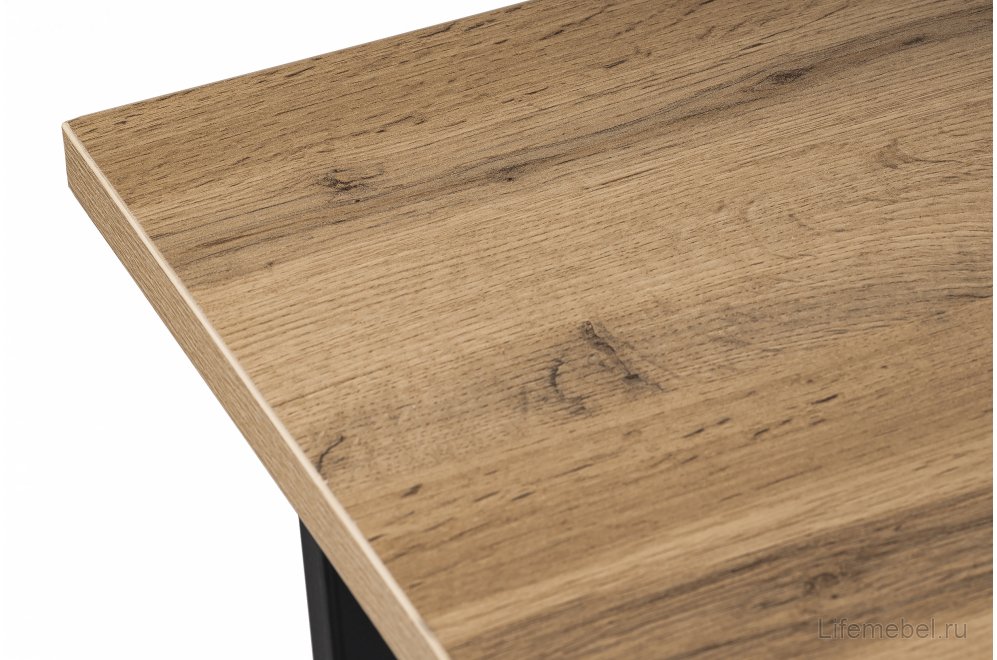 Деревянный стол Лота Лофт 140х80 черный матовый / дуб крафт золотой