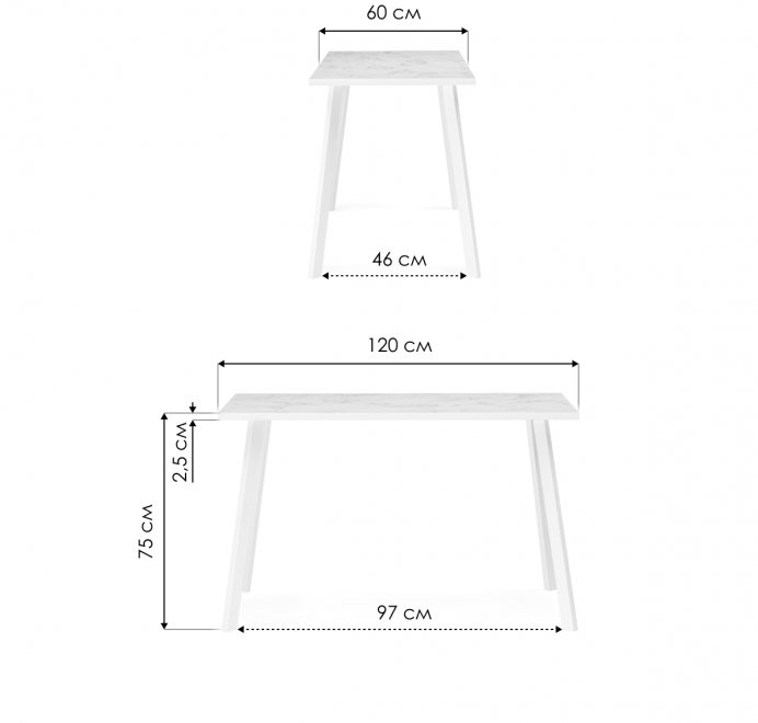 Стол Тринити Лофт 120 25 мм дуб вотан / черный матовый