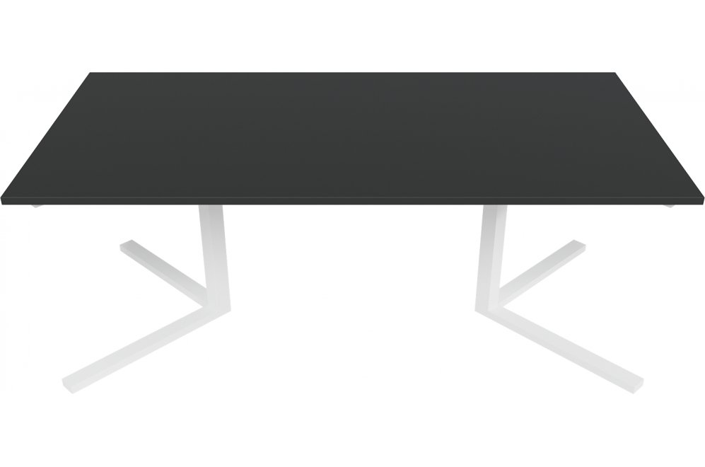 Деревянный стол Pingum Duo 100x75x200 черный / белый металл