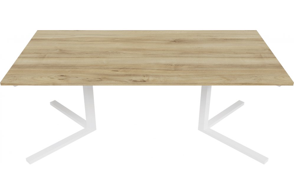 Деревянный стол Pingum Duo 100x75x200 лдсп / белый металл