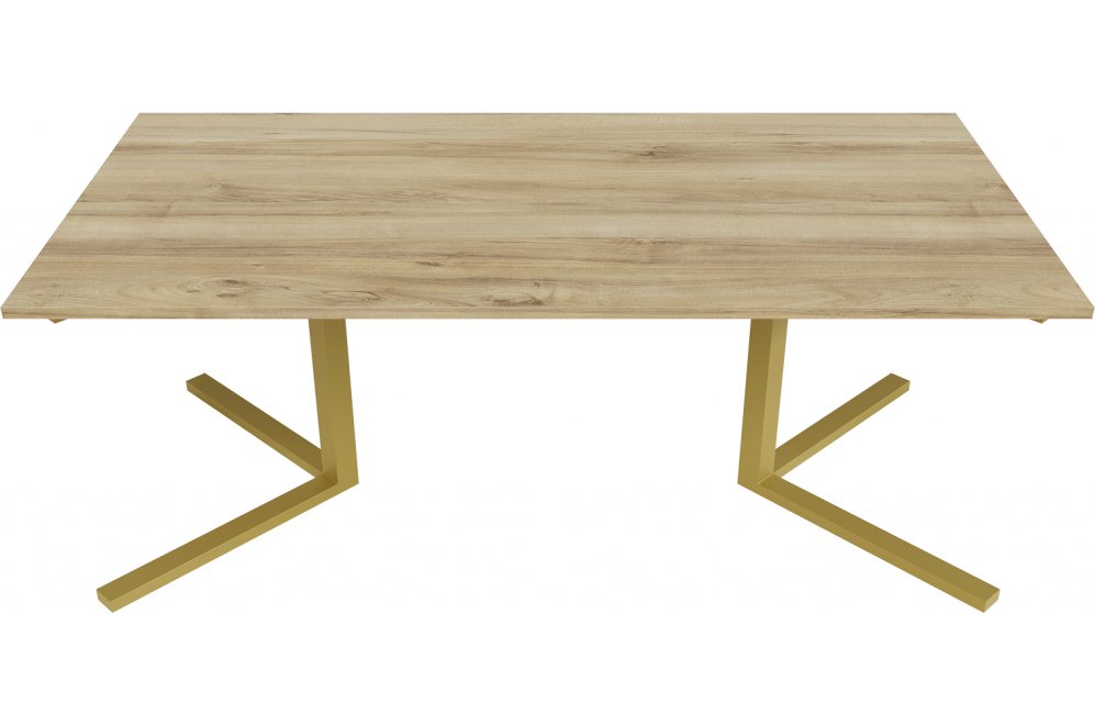 Деревянный стол Pingum Duo 100x75x200 лдсп / золотой металл