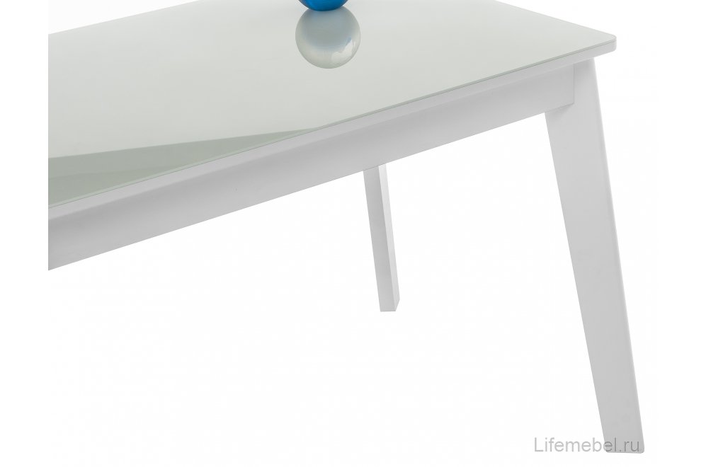 Стеклянный стол Арья белый / белая шагрень