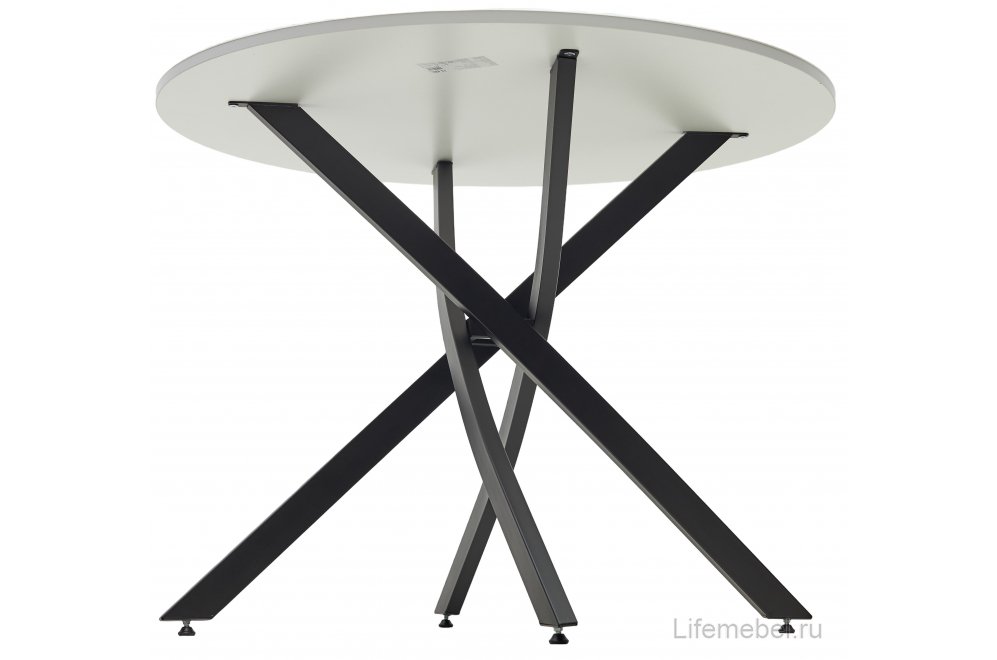 Стеклянный стол Дарио D100 стекло белый / черный