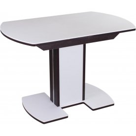 Стол Альфа ПО КМ венге / камень 04 / ножка 05 венге / белая