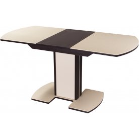 Стол Альфа ПО КМ венге / камень 06 / ножка 05 венге / крем