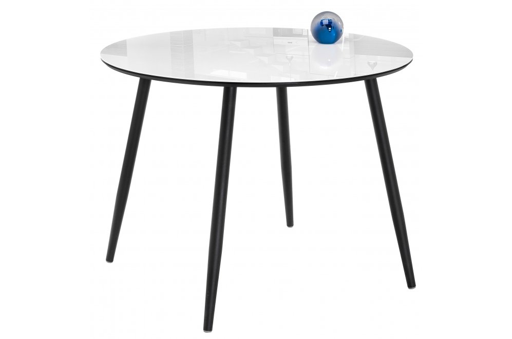 Стеклянный стол Анселм белый / черный