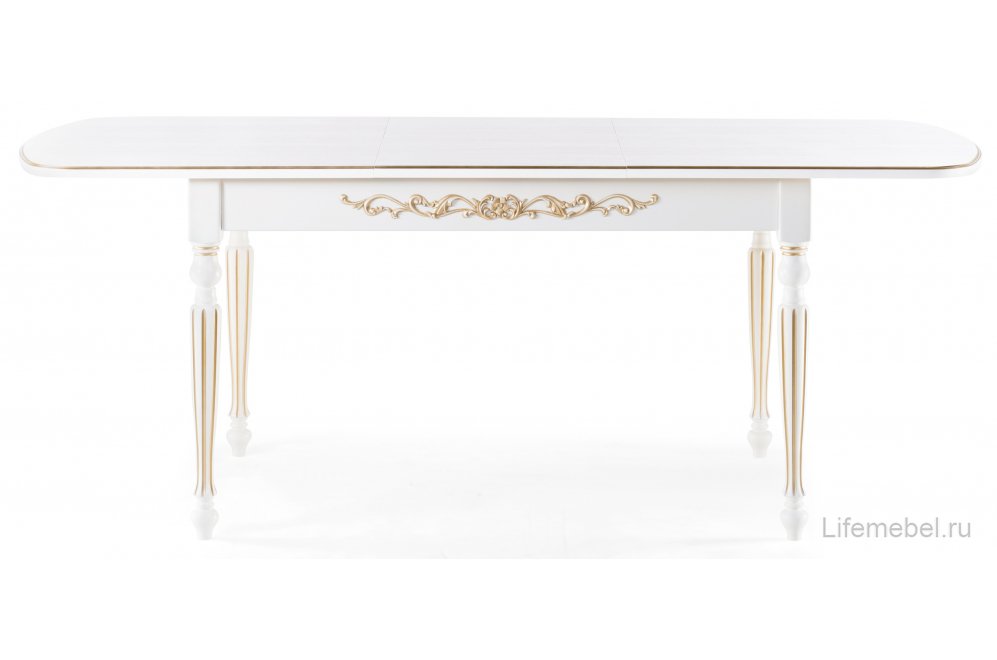 Стол Бевье молочный / золото