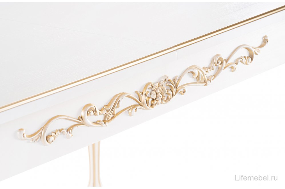 Стол Бевье молочный / золото