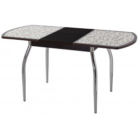 Стол Чинзано ПО ст-2 венге / кремовый с узором венге / ножка 01