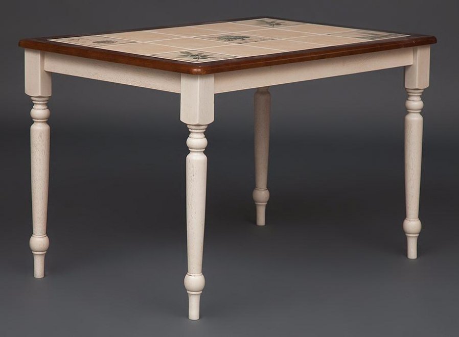 Стол CT 3045P Прованс античный белый / темный дуб