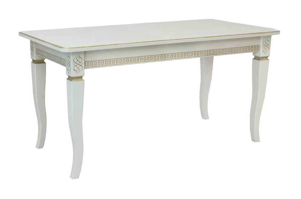 Стол деревянный раздвижной Дакота 2Р слоновая кость 1013 / патина золото