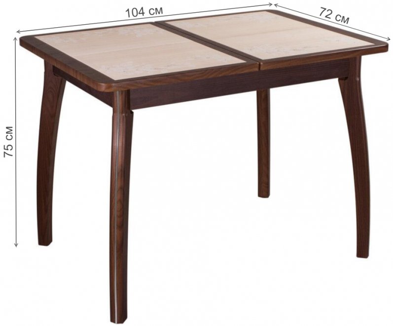 Стол Каппа ПР винилпленка орех / плитка 42 / ножка 07 винилпленка орех