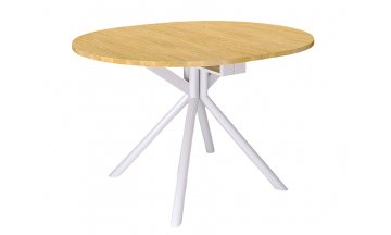 Деревянный обеденный стол KENNER DO1100 белый/дуб светлый