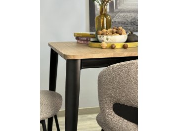 Обеденный стол KS1200 черный/дуб темный