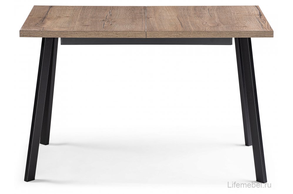 Стол раскладной Колон Лофт 120 32 мм дуб галифакс табако / черный матовый