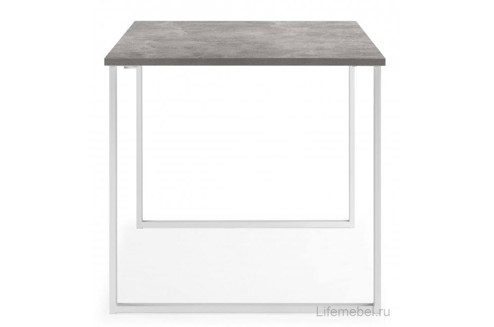 Деревянный стол Лиман 140 x 80 бетон светлый / белый матовый