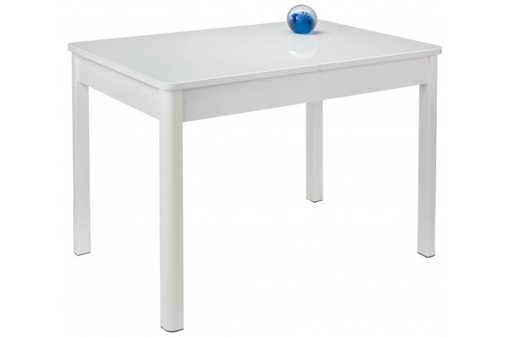 Стол Lionel-1 белый / белое стекло / вкладка стекло