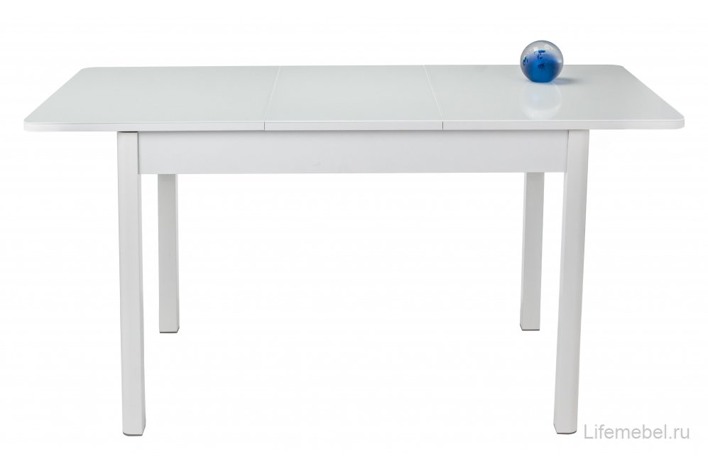 Стол Lionel-1 белый / белое стекло / вкладка стекло