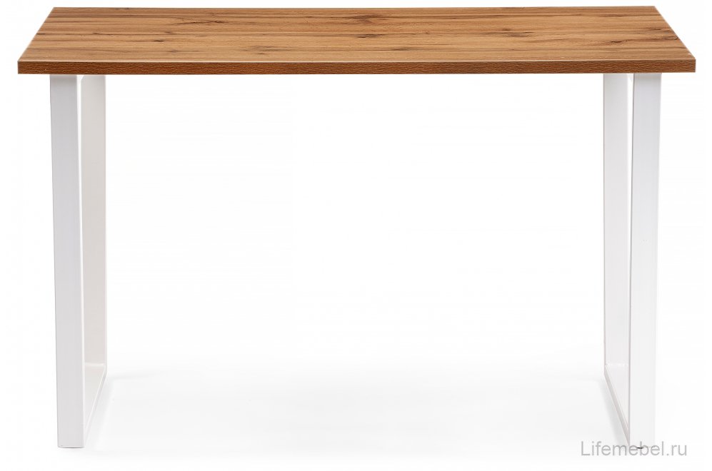 Деревянный стол Лота Лофт 120х75 белый матовый / дуб крафт золотой