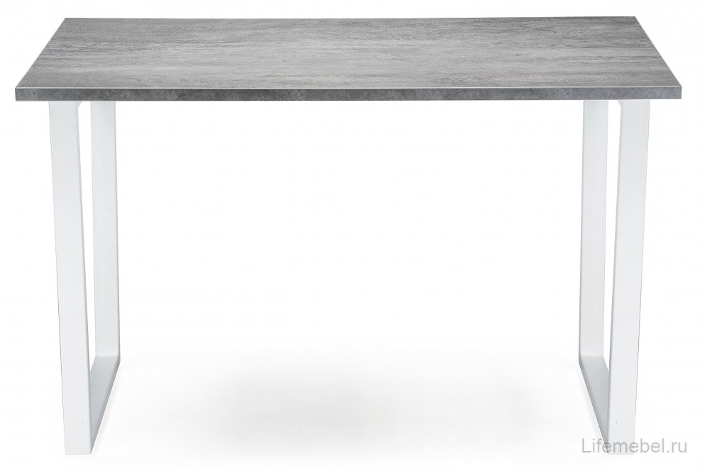 Деревянный стол Лота Лофт 120х75 бетон светлый / белый матовый