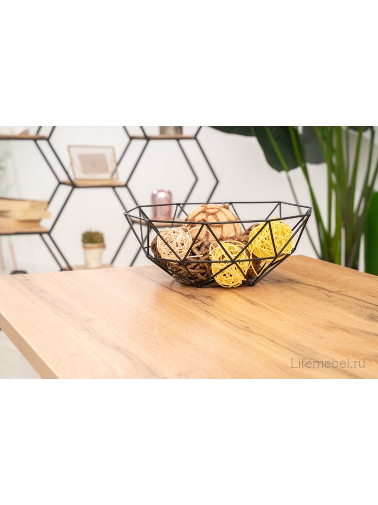 Деревянный стол Лота Лофт 140х80 белый матовый / дуб крафт золотой