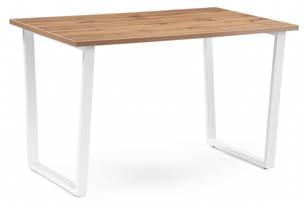 Деревянный стол Лота Лофт 140х80 белый матовый / дуб крафт золотой