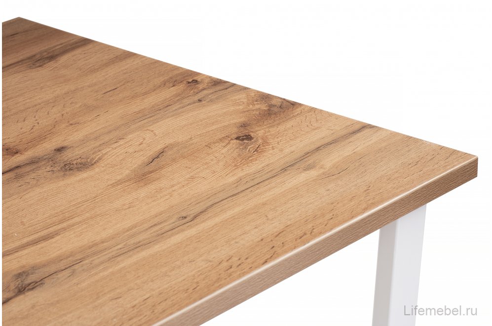 Деревянный стол Лота Лофт 140х80 белый матовый / дуб крафт золотой