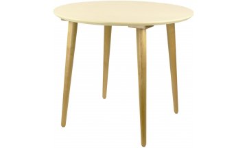 Деревянный стол Монте К 90 натуральное дерево / слоновая кость