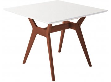 Деревянный стол Нарвик 860х860 белый / темный орех