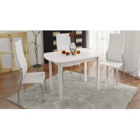 Стол Ницца СМ-217.01.11 венге / кожа бежевая / стекло с рисунком коричневое