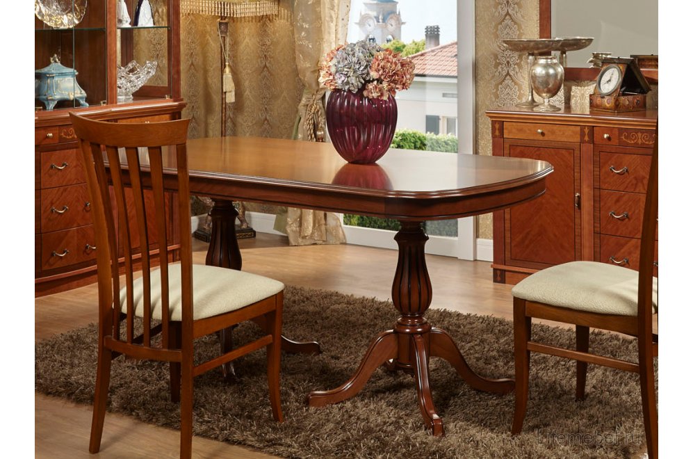 Стол обеденный Axmoble 950 овальный мукали шпон / вишня шпон