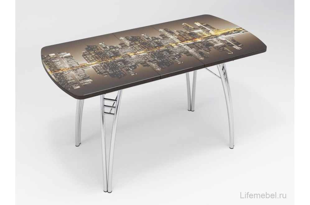 Деревянный стол Город венге / хром