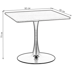 Деревянный стол Грац Квадрат 90