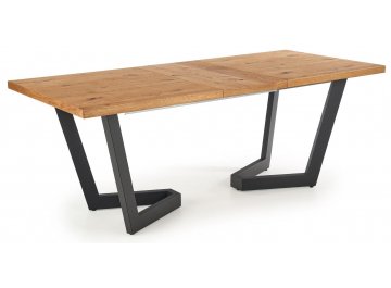 Обеденный стол Massive 160-250/90/77 дуб светлый / черный
