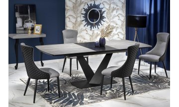 Деревянный обеденный стол Vinston 180-230/95/76 темно-серый / черный