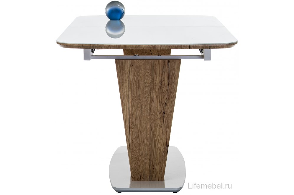 Стол на тумбе Петир 120(160)х80х75 белый / дуб монтана