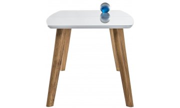 Стеклянный стол Серсея белый / дуб монтана