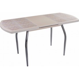 Стол Шарди ПО крем / плитка №21 / ножка 01 хром