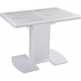Стол Шарди ПР бело-серебристый / плитка 32 / ножка 05 белый
