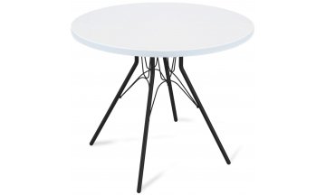 Деревянный стол SHT-TU34-P / 80 МДФ черный муар / белоснежная шагрень