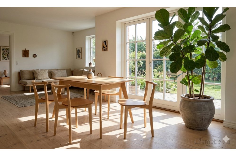 Деревянный стол Сканди 120 натуральное дерево