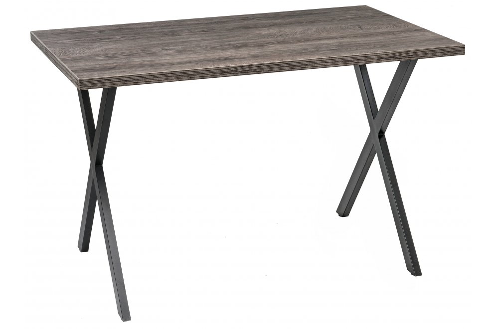 Стол Вик 120х75х77 дуб рошелье / черный матовый