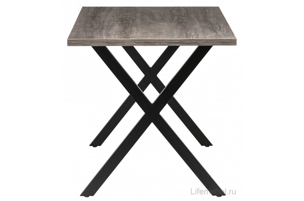 Стол Вик 120х75х77 дуб рошелье / черный матовый