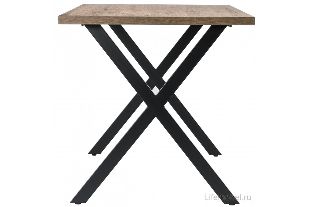 Стол Вик 120х75х77 дуб велингтон / черный матовый