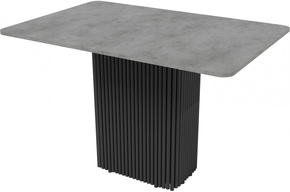 Деревянный стол Trubis 80x75x120 бетон / черный металл
