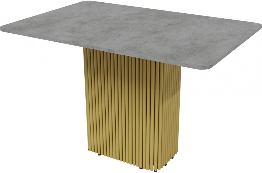 Деревянный стол Trubis 80x75x120 бетон / золотой металл