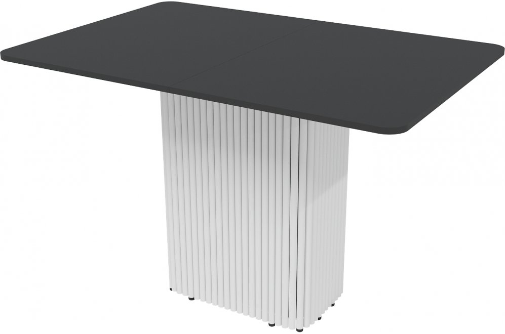 Деревянный стол Trubis 80x75x120 черный / белый металл