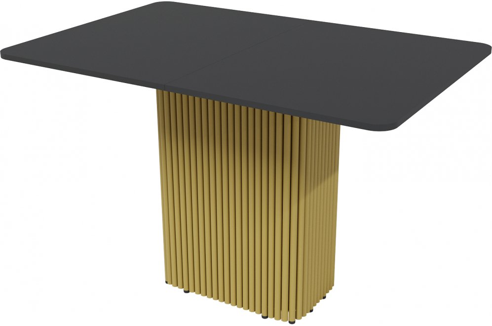 Деревянный стол Trubis 80x75x120 черный / золотой