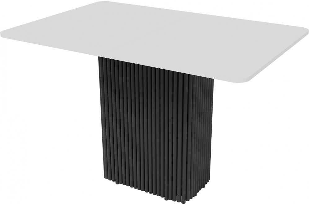 Деревянный стол Trubis 90x75x140 белый / черный металл